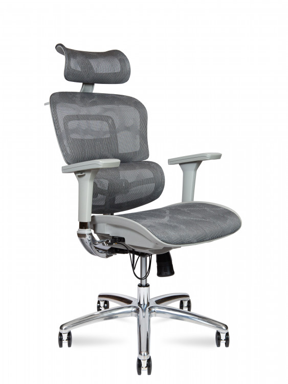 Кресло для руководителя / Kron aluminium grey YS-8309H(M+M)G