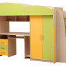 Набор детской мебели Юниор-3,1 (сп место 800х2000) лдсп дуб молочный + лайм\оранжевый