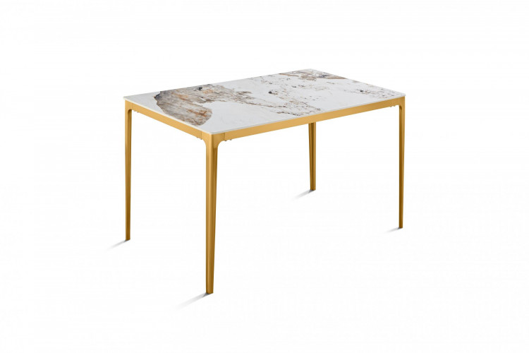 Стол обеденный Камео DT-3001B, 140х80х75 см, белый мрамор (Пандора)