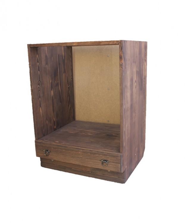 Шкаф-стол Викинг GL 600 №12 под духовой шкаф из массива сосны в цвете орех