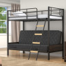 Двухъярусная кровать-диван Дакар 2 Черный (вставки венге)