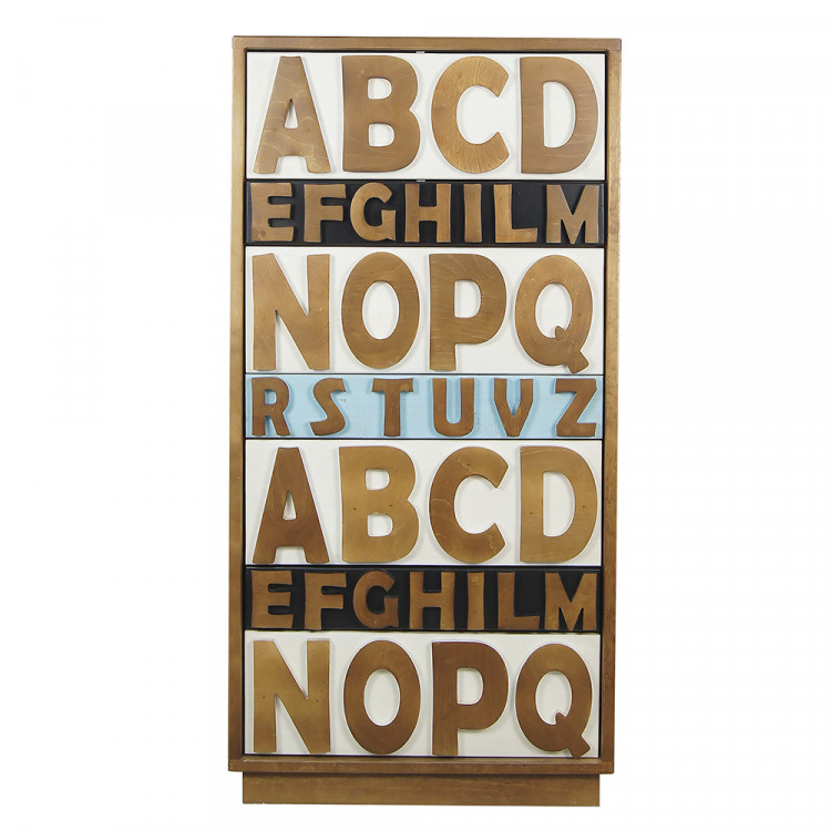 Комод "Alphabeto Birch 4" арт AN-09/1ETG/4