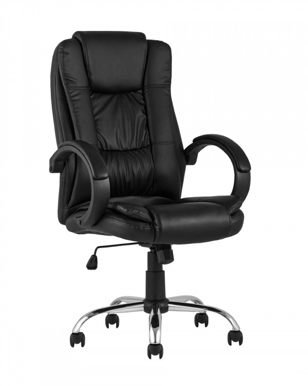 Компьютерное кресло Stool Group TopChairs Atlant офисное черное обивка экокожа, механизм качания Top Gun