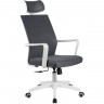 Компьютерное кресло Riva Chair A819 серое, белый пластик, спинка сетка