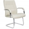 Кресло для посетителя Riva Chair 9249-4 бежевое, хром, экокожа