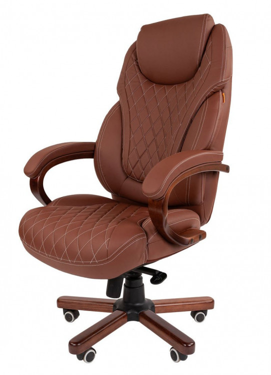 Офисное кресло Chairman 406 Россия экопремиум  коричневое