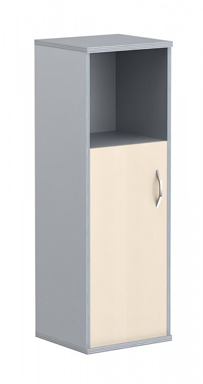 Шкаф колонка с глухой малой дверью СУ-2.1(L) Клен/Металлик 406*365*1200 IMAGO