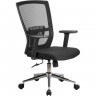 Кресло Riva Chair 831E черное для руководителя, хром, спинка сетка