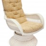 Кресло-качалка &quot;ANDREA Relax Medium&quot; /с подушкой/ TCH White (белый), Ткань рубчик, цвет кремовый