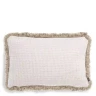 Подушка Nami rectangular отделка белая ткань Lyssa, кремовая бахрома EH.CSH.ACC.2010