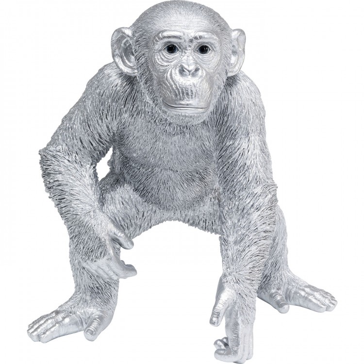 Статуэтка Monkey, коллекция "Обезьяна" 48*50*37, Полирезин, Серебряный