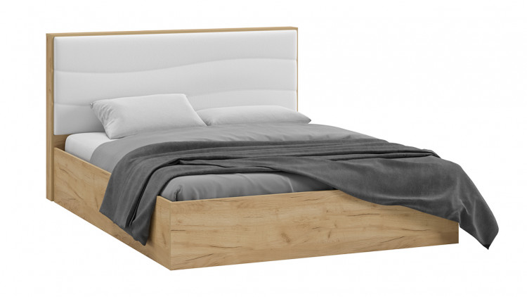 Кровать с ПМ «Миранда» Тип 1 (с подъемным механизмом) с заглушиной (Дуб крафт золотой/Белый глянец)