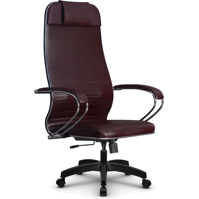Кресло для руководителя Метта L 1m 38K2/K темно-бордовый, NewLeather, топ-ган, крестовина пластик