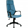 Кресло Riva Chair 8989 синее для руководителя, черный пластик, ткань