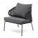 Кресло плетеное "Милан" из роупа, каркас алюминиевый серый, роуп темно-серый, ткань темно-серая