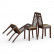 Три стула Мебель--24 Гольф-11 разборных, цвет орех, обивка ткань атина коричневая, ШхГхВ 40х40х100 см., от пола до верха сиденья 47 см.