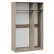 Шкаф комбинированный с 2 дверями со стеклом и 1 зеркальной дверью «Глосс» СМ-319.07.432
