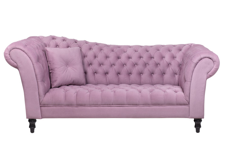 Двухместные диваны Розовый велюровый диван Lina Pink