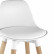 Полубарный стул Stool Group Мартин белый сиденье пластик, экокожа, деревянные ножки, хром