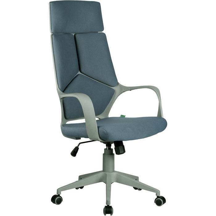 Кресло Riva Chair 8989 серое для руководителя, серый пластик, ткань