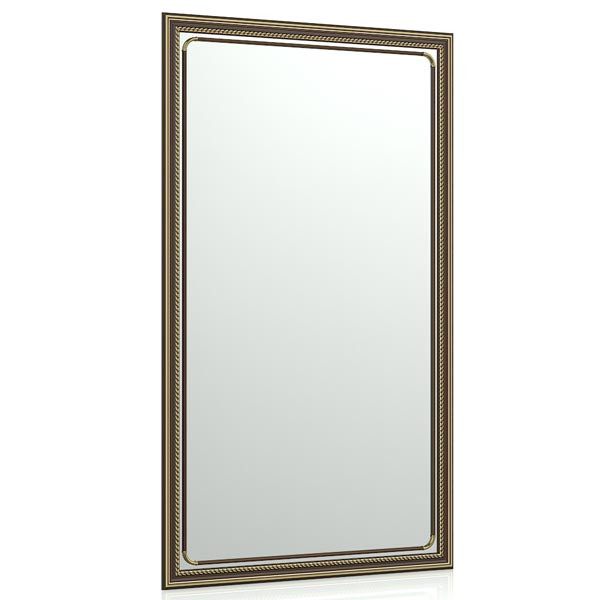 Зеркало 121С коричневый, ШхВ 55х95 см., зеркала для офиса, прихожих и ванных комнат, горизонтальное или вертикальное крепление