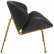 Кресло дизайнерское DOBRIN EMILY, черный винил YP16, золотое основания