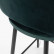 Стул полубарный Белладжио Нью вращающийся темно-зеленый бархат ножки черные