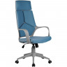 Кресло Riva Chair 8989 синее для руководителя, серый пластик, ткань