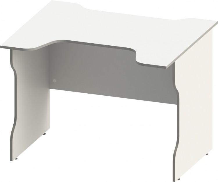 Стол компьютерный ВАРДИГ K2, белый/серебристый