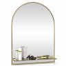 Зеркало 330Ш золото, ШхВ 60х80 см., зеркало для ванной комнаты, с полкой