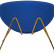 Кресло дизайнерское DOBRIN EMILY, синяя ткань AF6, золотое основание