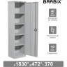 Шкаф металлический офисный BRABIX «MK 18/47/37-01», 1830×472×370 мм, 25 кг, 4 полки, разборный, 291138