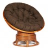 Кресло-качалка &quot;PAPASAN&quot; w 23/01 B / с подушкой / Cognac (коньяк), ткань Коричневый, 3М7-147