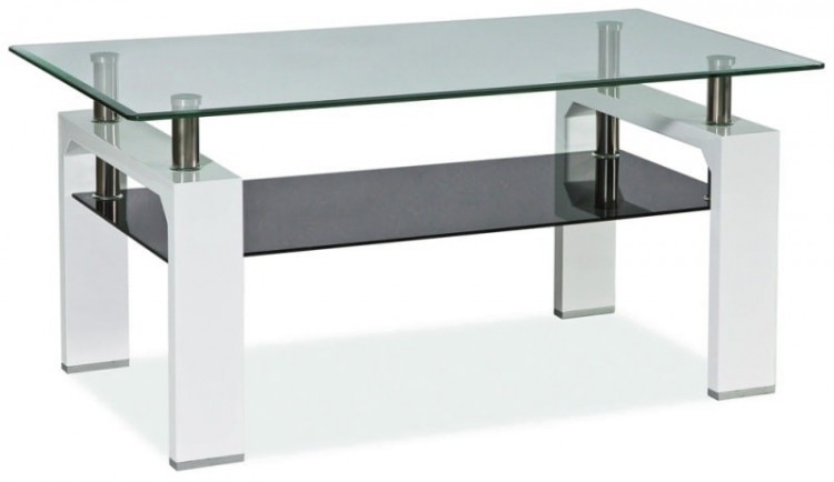 Журнальный столик SIGNAL LISA II (прозрачный - белый)