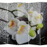 Ширма 1111-5 &quot;Белая орхидея и капли&quot; (5 панелей)