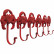 Вешалка настенная Crab, коллекция "Краб" 61*16*6, Сталь, Красный