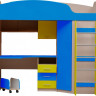Набор детской мебели Юниор-5 (сп место 800х2000) мдф мат Дуб беленый + синий + желтый