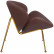 Кресло дизайнерское DOBRIN EMILY, коричневый винил YP5, золотое основание