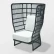 Кресло Spa отделка искусственный ротанг черного цвета, ткань подушек Canvas Vellum SL.ACH.SK.406  SL.ACH.SK.406