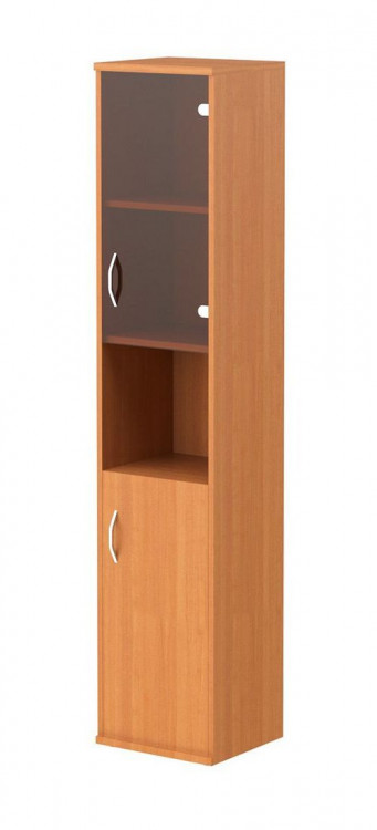 Шкаф колонка с малой глухой и стеклянной дверьми СУ-1.4(R) Груша Ароза 406*365*1975 IMAGO