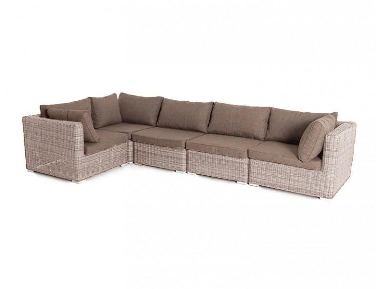 Модульный диван "Лунго" из искусственного ротанга, цвет бежевый