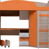 Набор детской мебели Юниор-5 (сп место 800х2000) мдф глян Дуб беленый + ваниль + оранжевый