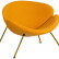 Кресло дизайнерское DOBRIN EMILY, желтая ткань AF13, золотое основание