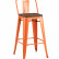 Полубарный стул Stool Group Tolix Wood со спинкой оранжевый глянцевый деревянное сиденье