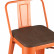 Полубарный стул Stool Group Tolix Wood со спинкой оранжевый глянцевый деревянное сиденье