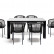 Обеденная группа "Венето" на 6 персон со стульями "Марсель", каркас белый, роуп серый