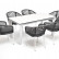 Обеденная группа "Венето" на 6 персон со стульями "Марсель", каркас белый, роуп серый