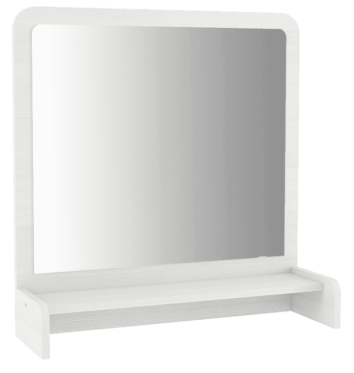 Полка с зеркалом ТН-1, белый структурный