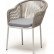 "Лион" стул плетеный из роупа, каркас алюминий светло-серый (RAL7035) шагрень, роуп серый меланж круглый, ткань светло-серая