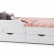 Уна 11.22 Кровать с ящиками, цвет белый(структура Поры дерева), ШхГхВ 163,8х87,6х65,3 см., сп. м. 800х1600 мм., б/м, основание есть, съёмный бортик